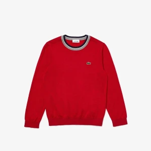 Lacoste Çocuk Bisiklet Yaka Kırmızı Sweatshirt