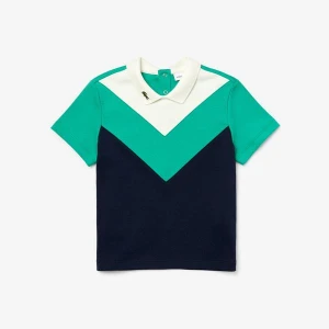 Lacoste Çocuk Blok Desenli Bebe Yaka Renkli Polo