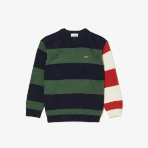 Lacoste Contrast Sleeve Striped Sweater