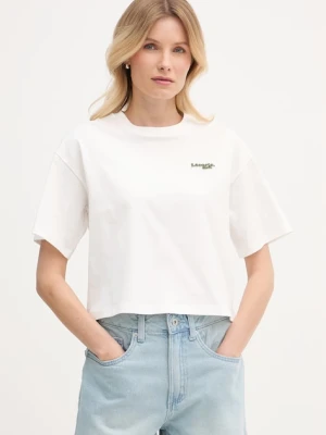 Lacoste crop top damski bawełniany biały