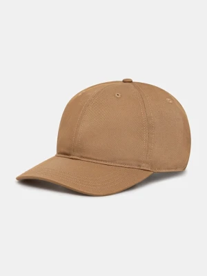 Lacoste czapka z daszkiem bawełniana kolor brązowy gładka RK0440
