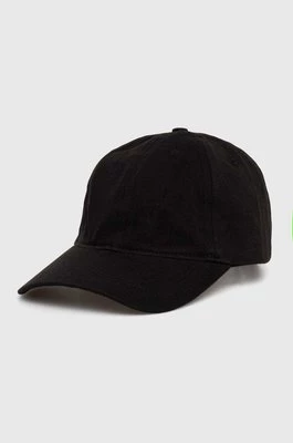 Lacoste czapka z daszkiem bawełniana kolor czarny gładka