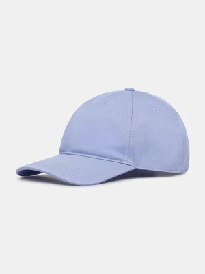 Lacoste czapka z daszkiem bawełniana kolor niebieski gładka RK0440