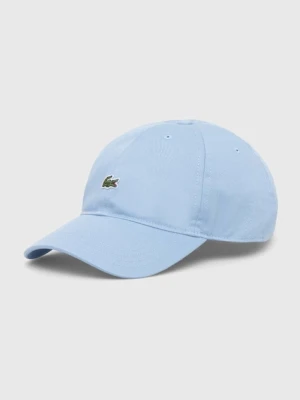 Lacoste czapka z daszkiem bawełniana kolor niebieski z aplikacją