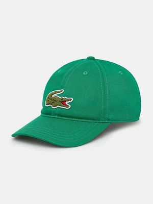 Lacoste czapka z daszkiem kolor zielony z aplikacją RK3186