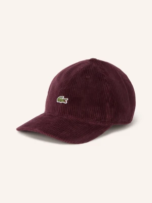 Lacoste Czapka Z Daszkiem Z Sztruksu rot CIEMNOCZERWONY