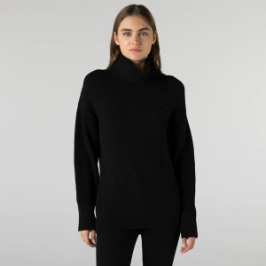 Lacoste Czarny sweter damski z golfem