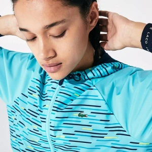 Lacoste Damska Sportowa Wiatrówka Przeciwdeszczowa Do Gry W Tenisa Z Nadrukiem