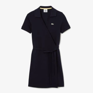 Lacoste Damska sukienka polo L!VE z elastycznej bawełny piki, z obwódką