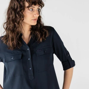 Lacoste Damska tkana koszula z długim rękawem