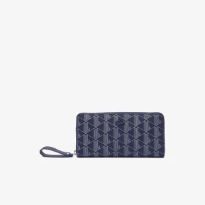 Lacoste damski portfel z nadrukiem monogramu i zamkiem błyskawicznym