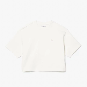 Lacoste damski T-shirt z dwuwarstwowej piki Oversize Fit