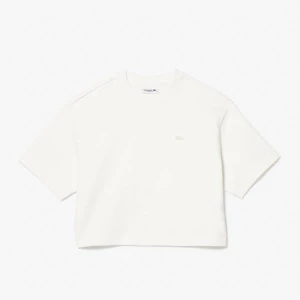Lacoste damski T-shirt z dwuwarstwowej piki Oversize Fit