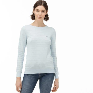 Lacoste Damski Trykotowy Sweter Z Okrągłym Wycięciem Pod Szyją