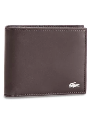 Lacoste Duży Portfel Męski Large Billfold & Coin NH1112FG Brązowy