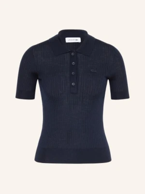 Lacoste Dzianinowa Koszulka Polo Z Wełny Merynosowej blau