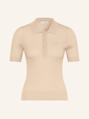 Lacoste Dzianinowa Koszulka Polo Z Wełny Merynosowej braun