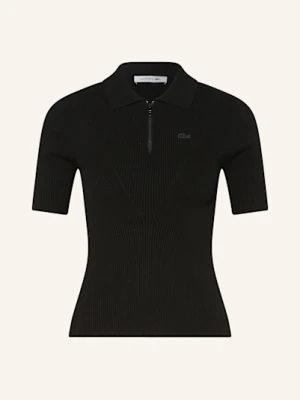Lacoste Dzianinowa Koszulka schwarz