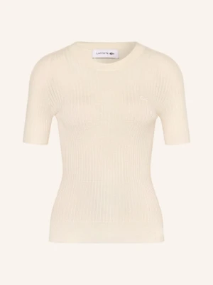 Lacoste Dzianinowa Koszulka Z Wełny Merino weiss