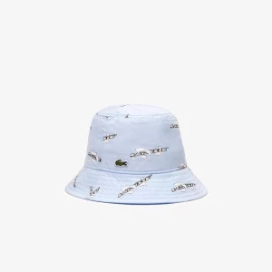 Lacoste dziecięcy kapelusz typu bucket hat z gabardyny z bawełny organicznej z nadrukiem w kontrastowym kolorze