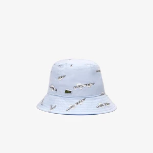 Lacoste dziecięcy kapelusz typu bucket hat z gabardyny z bawełny organicznej z nadrukiem w kontrastowym kolorze