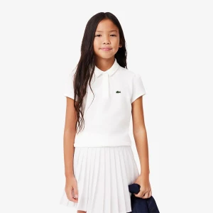 Lacoste Dziewczęca Koszulka Polo Z Mini-Piki Z Półokrągłym Kołnierzykiem