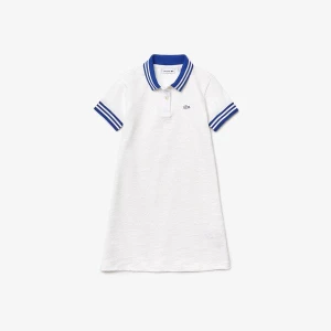 Lacoste Dziewczęca sukienka polo z haftem z piki