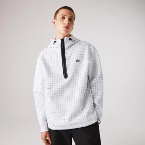 Lacoste Erkek Baskılı Fermuarlı Beyaz Sweatshirt