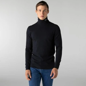 Lacoste Erkek Boğazlı Yaka Uzun Kollu Lacivert T-Shirt