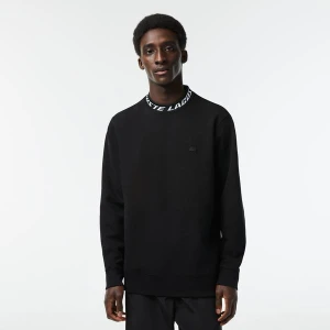 Lacoste Erkek Classic Fit Bisiklet Yaka Baskılı Siyah Sweatshirt