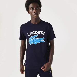 Lacoste Erkek Regular Fit Bisiklet Yaka Baskılı Lacivert T-Shirt