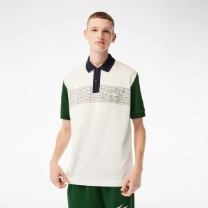 Lacoste Erkek Relaxed Fit Renk Bloklu Beyaz Polo