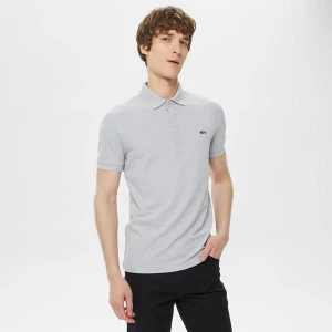 Lacoste Erkek Slim Fit Desenli Gri Polo