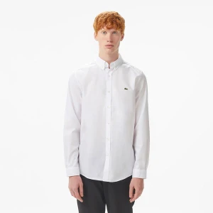 Lacoste Erkek Slim Fit Düğmeli Yaka Beyaz Gömlek
