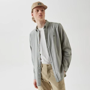 Lacoste Erkek Slim Fit Düğmeli Yaka Yeşil Gömlek