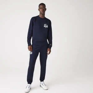 Lacoste Erkek Tapered Fit Baskılı Lacivert Eşofman Altı