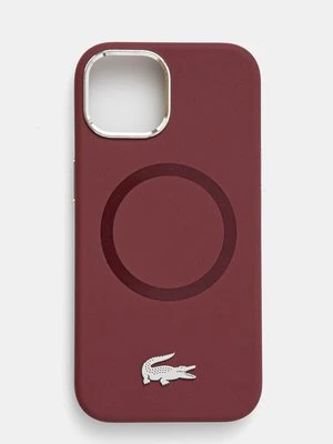 Lacoste etui na telefon iPhone 15 6.1 kolor bordowy LCHMP15SSMAR