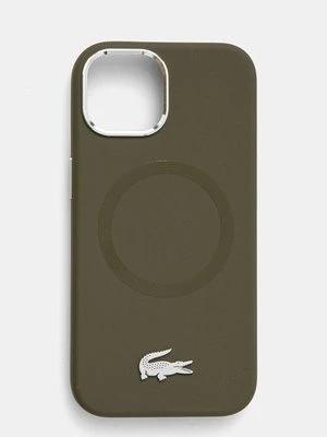 Lacoste etui na telefon iPhone 15 6.1 kolor zielony LCHMP15SSMAB