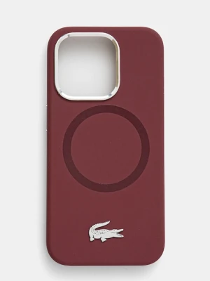 Lacoste etui na telefon iPhone 15 Pro 6.1 kolor bordowy LCHMP15LSMAR