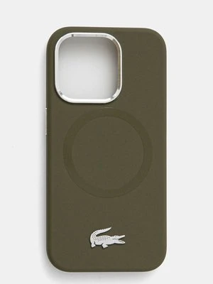 Lacoste etui na telefon iPhone 15 Pro 6.1 kolor zielony LCHMP15LSMAB