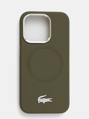 Lacoste etui na telefon iPhone 15 Pro 6.1 kolor zielony LCHMP15LSMAB