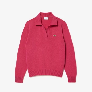 Lacoste French Made Seamless Cashmere Polo Neck Sweater