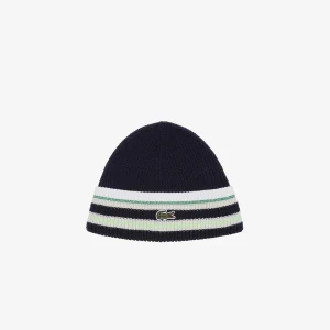 Lacoste French Made Striped Wool Beanie