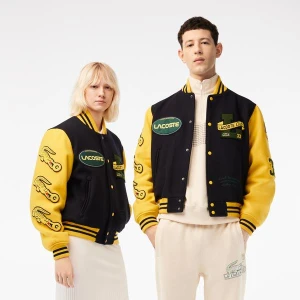 Lacoste Heritage Unisex Uzun Kollu Renk Bloklu Siyah Mont