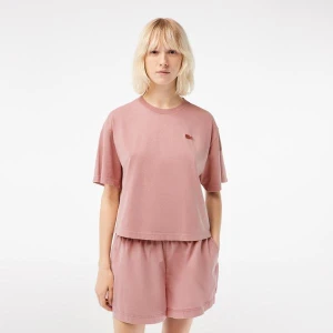 Lacoste Kadın Oversize Bisiklet Yaka Pembe T-Shirt
