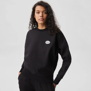 Lacoste Kadın Regular Fit Bisiklet Yaka Baskılı Siyah Sweatshirt