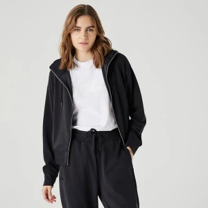 Lacoste Kadın Relaxed Fit Kapüşonlu Fermuarlı Mavi Sweatshirt