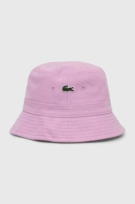 Lacoste kapelusz bawełniany kolor różowy bawełniany