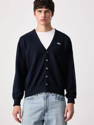 Lacoste kardigan męski bawełniany granatowy