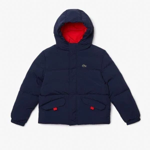 Lacoste Kid's Crocodile Embroidery Hooded Taffeta Jacket